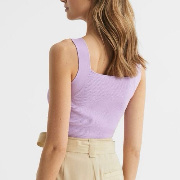NWOT Women’s Reiss Tamara Square Neck Knit Tank in Purple SZ S - Picture 7 of 7